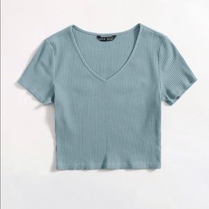 Cute Blueish Green Crop Top
